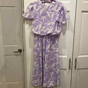 Vintage lilac and white dress - 80s